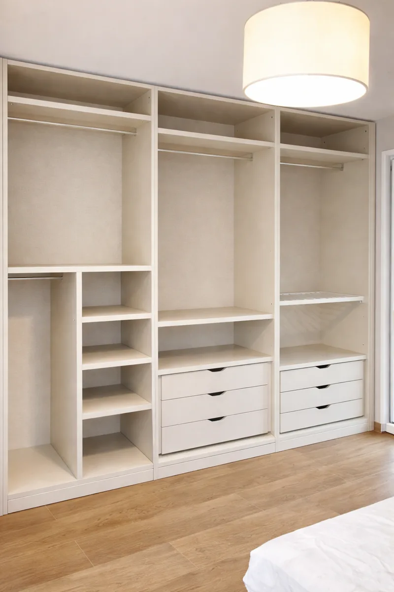 Customized wardrobe - Idstein-Kröftel, Germany - RAL7032 matte lacquered with integrated handle
