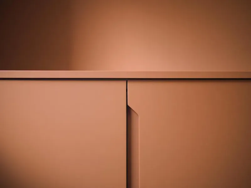 Sideboard - Breuberg, Germany - FB 64 Red Earth lacquered mate with integrated handles