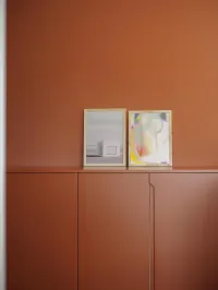 Sideboard: a practical and compact piece of furniture for the entrance, hallway, or even the dining room next to the kitchen, perfect for storing dishes, glasses, or table linens. It is also ideal for an office to keep documents or coffee-making equipment organized.

This sideboard was crafted for our customer’s home in in Breuberg, Germany, FB 64 Red Earth lacquered mate with integrated handles.

The exact measurements of this sideboard are 389,5 cm in width, 90 cm in height, and 61 cm in depth.